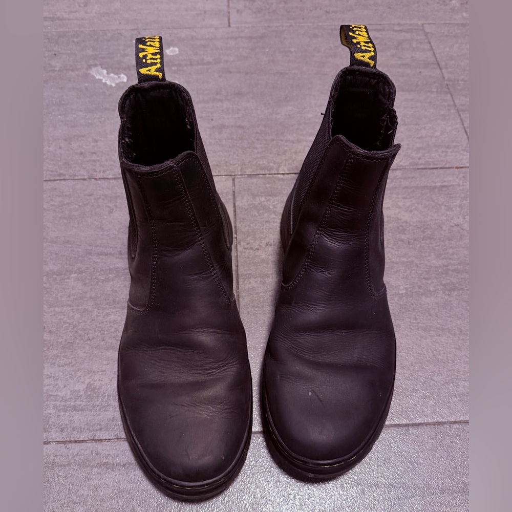 Doc Martens Black Chelsea Work Boots - Classic Slip-On Style